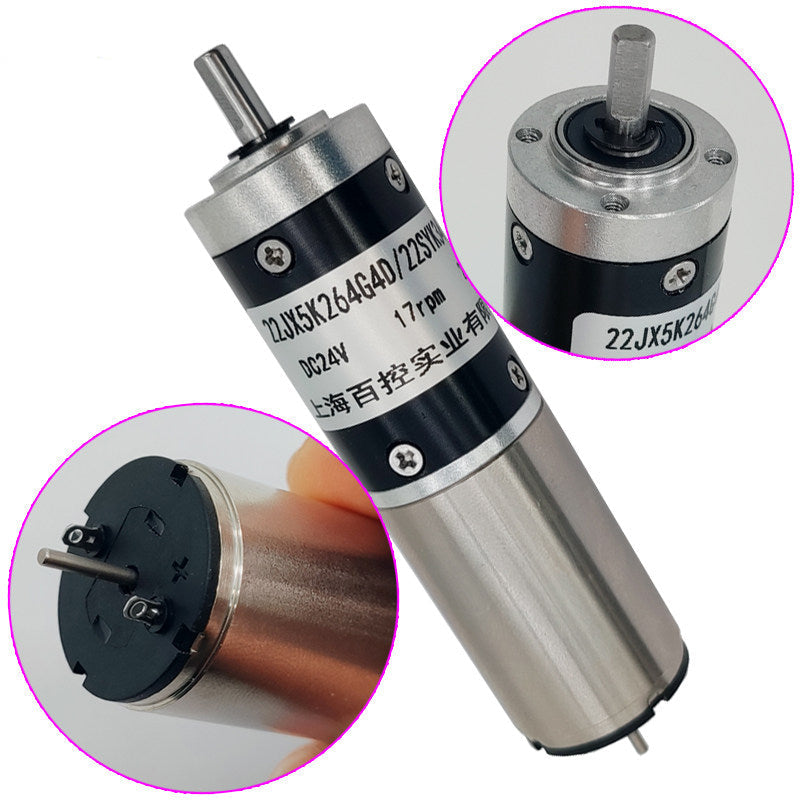 22mm Coreless Quiet DC Gear Motor 24V High Torque Reversible Micro Gearbox Motor