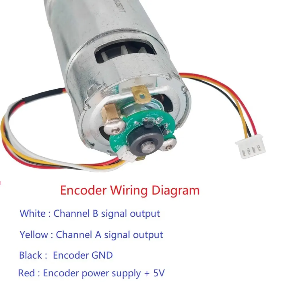 24V 60D Brushed Planetary Gear Motor with Encoder – 155RPM High Torque