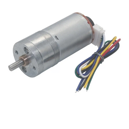 25D 24V 26RPM Brushed DC Gear Motor with Encoder – High Torque 52 kg·cm