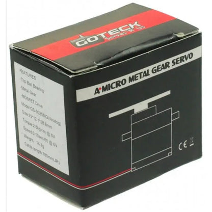 Goteck 2.5kg Metal Gear Micro Servo – High Torque, Fast Response, Lightweight for RC Planes, Helicopters, and Mini Robots