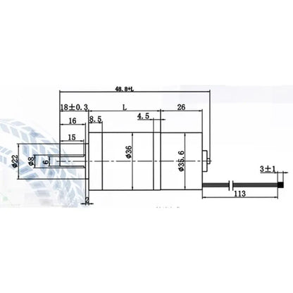 36 mm Ø BLDC3625 Brushless DC Planetary Gearbox Motor 24V 1600RPM High Efficiency Low Noise