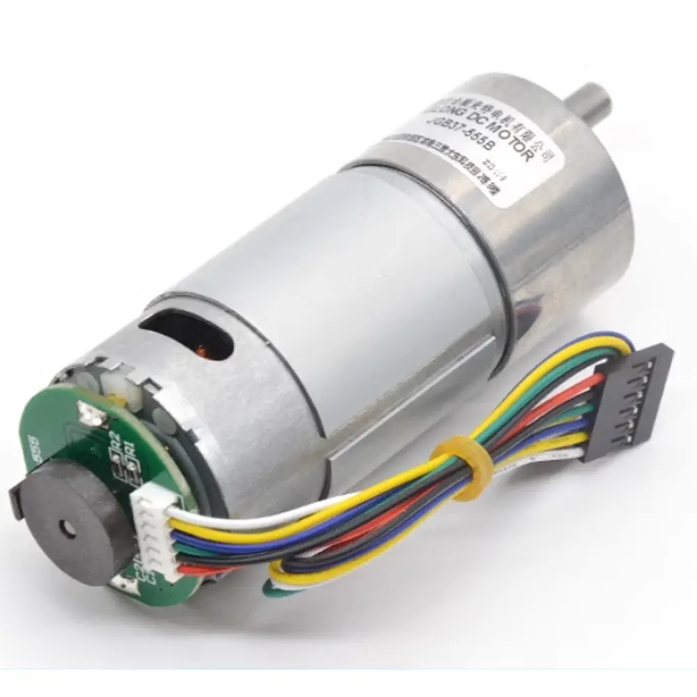 37mm 24V 22RPM Brushed Geared Motor with Encoder – High Torque – RobotDoo