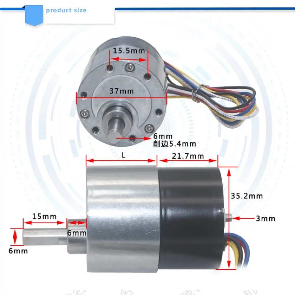 37 mm 24V Brushless DC Gear Motor – ~7 RPM High Torque Precision Drive