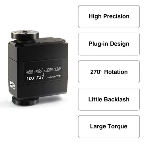 Hiwonder LDX-227 Full Metal Gear Digital Servo with Dual Ball Bearing for Robot (Control Angle 270°)
