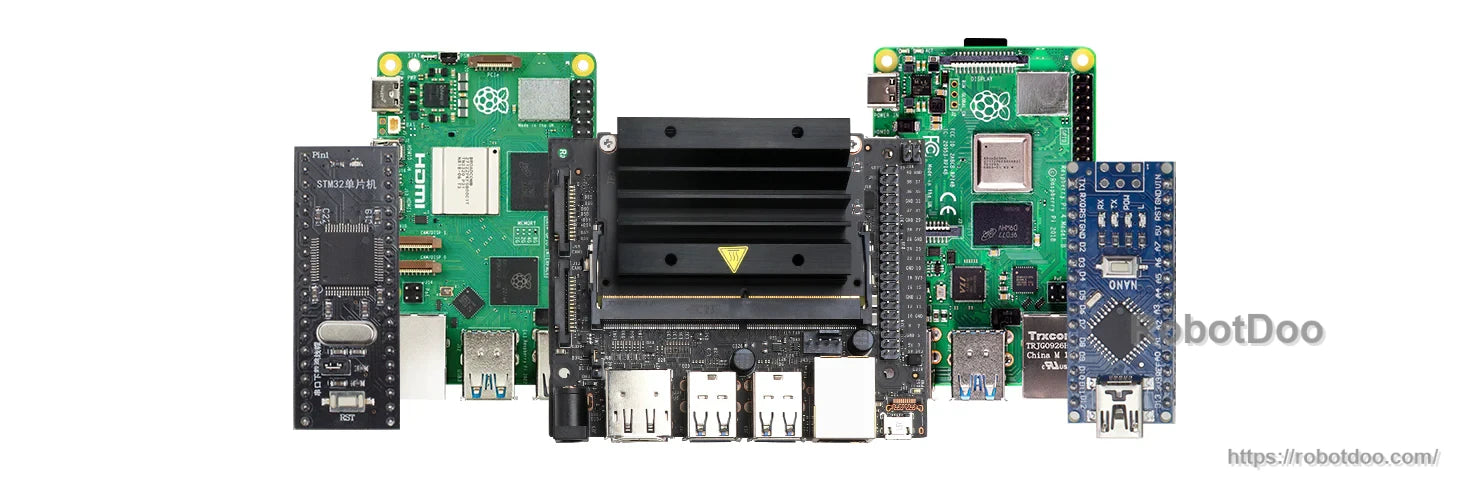 Compatibility lineup with Raspberry Pi boards, Jetson Nano and a microcontroller board for IIC motor control