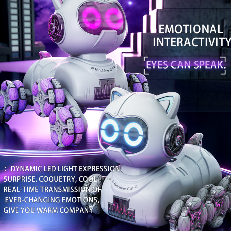 Smart Eight-Wheeled Robotic Cat – Interactive Mechanical Pet Toy with Remote Control