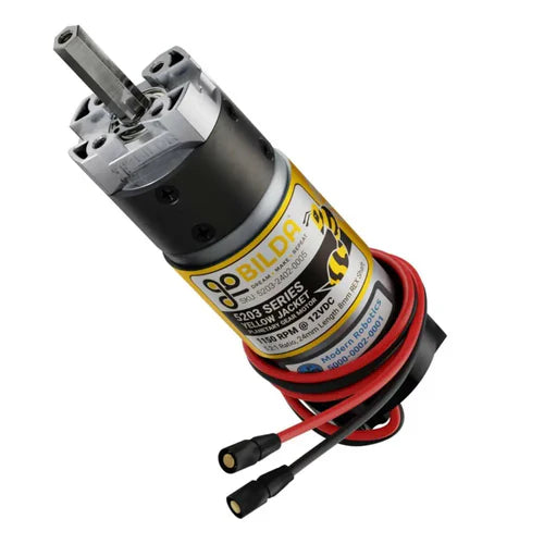5203 Series Yellow Jacket Planetary Gear Motor 5.2:1, 1150 RPM, 12V DC, 3.3-5V Encoder, Steel Gears, Brushed DC