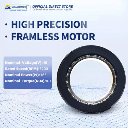 Frameless Torque Motor FL-50-08 | High-Torque Robot Arm Motor with Hall Sensor | 48V 163W