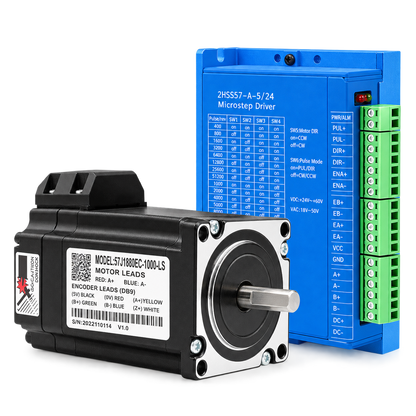 57mm Closed-Loop Stepper Motor and Driver Kit 2.0–2.8 Nm for CNC