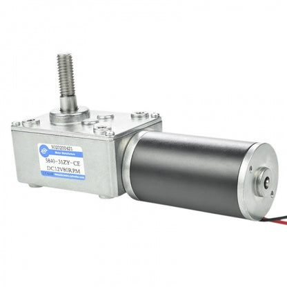 DC Worm Gear Motor 12V/24V, High Torque M8 25mm Shaft | Metal Gearbox for Robotics & Automation