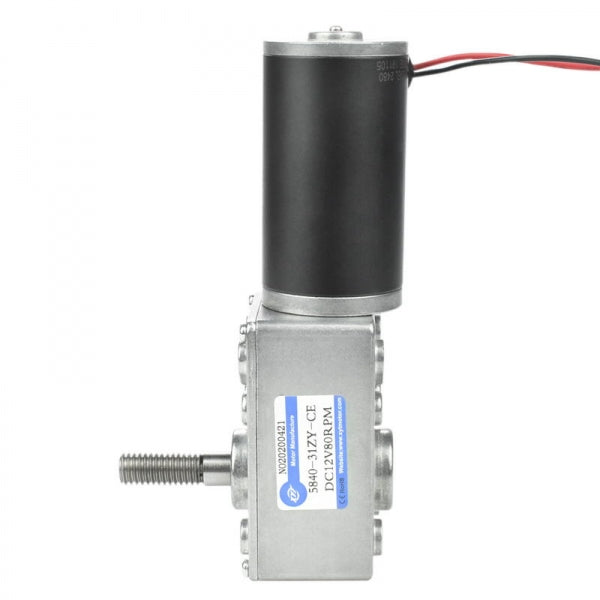 DC Worm Gear Motor 12V/24V, High Torque M8 25mm Shaft | Metal Gearbox for Robotics & Automation