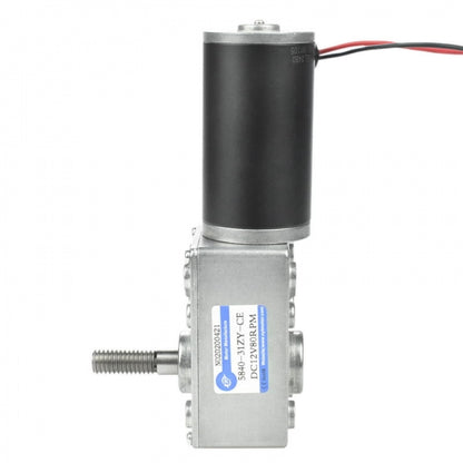 DC Worm Gear Motor 12V/24V, High Torque M8 25mm Shaft | Metal Gearbox for Robotics & Automation