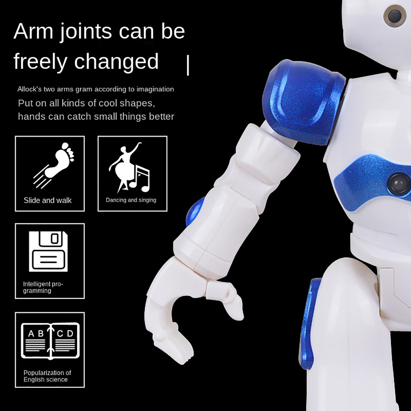 RC Robot Toys for Kids, Gesture Sensing Programmable Rechargeable Remote Control Robot, Smart Educational STEM Robot Gift for Boys Girls Ages 3-12