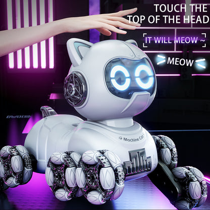 Smart Eight-Wheeled Robotic Cat – Interactive Mechanical Pet Toy with Remote Control