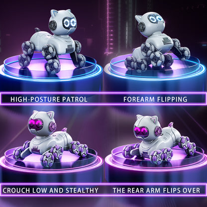 Smart Eight-Wheeled Robotic Cat – Interactive Mechanical Pet Toy with Remote Control