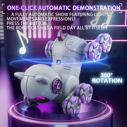 Smart Eight-Wheeled Robotic Cat – Interactive Mechanical Pet Toy with Remote Control