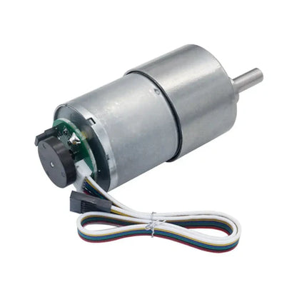 37Dx56.5L mm 12V 76RPM Metal Brushed Geared Motor with Encoder – High Torque & Precision Control