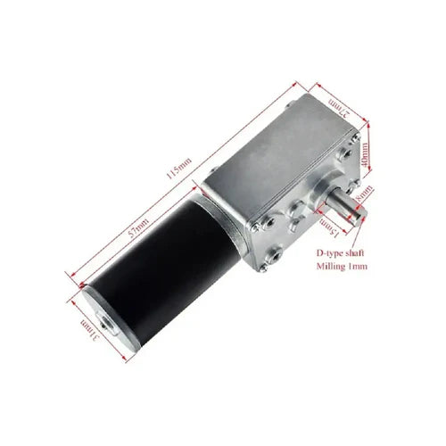 31D High Torque Self-Locking 24V 50RPM Reversed DC Worm Gear Motor – Durable Metal Gearbox, Compact Design