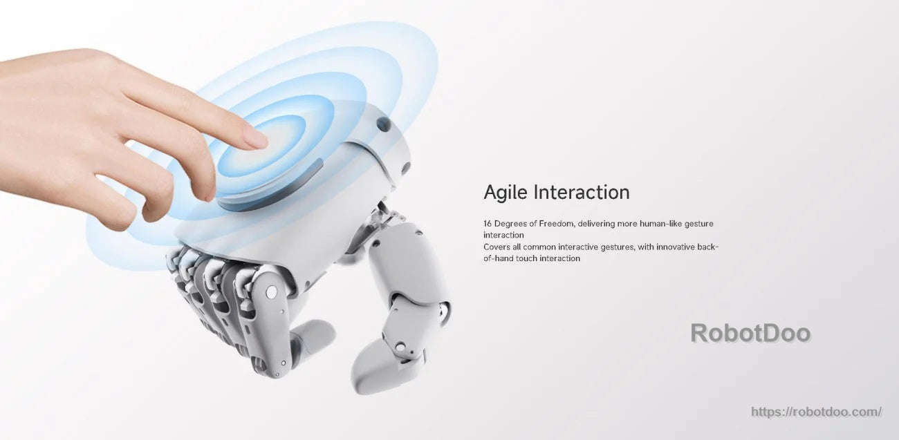 Back-of-hand touch interaction concept for dexterous robotic hand, supporting responsive human-robot gestures