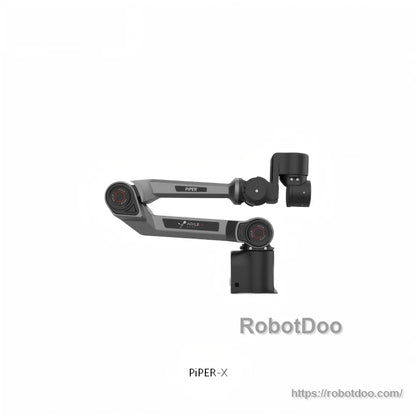 AgileX PiPER X robot arm side profile with extended links, rear wrist section visible