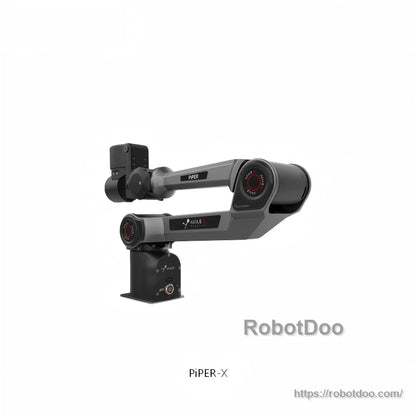 AgileX PiPER X robot arm front three-quarter view showing base and joint housings