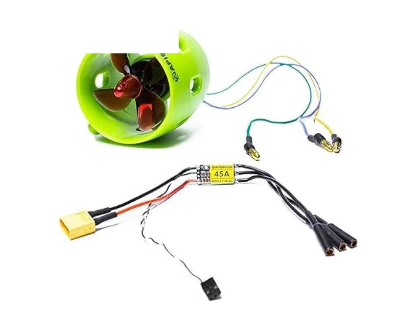 Brushless underwater thruster CW wired with 45A anti-splash ESC, propeller and connectors