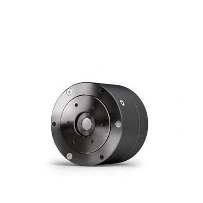 Angled view of CubeMars AK40-10 motor showing cylindrical housing and front mounting face