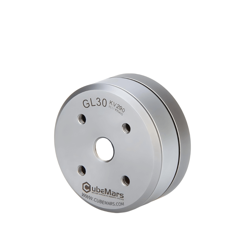 CubeMars GL30 motor angled view showing aluminum housing thickness and front mounting pattern