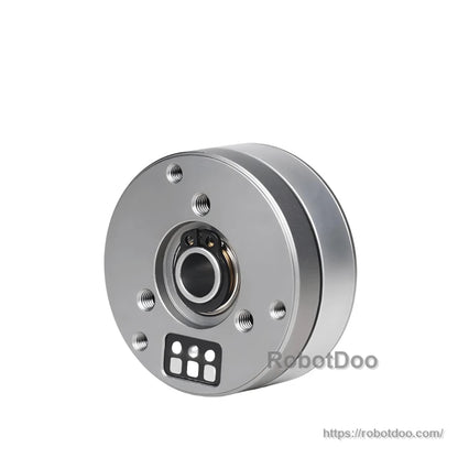 Rear view with hollow shaft bearing opening and connector pad area on motor back plate