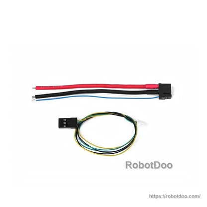 Included wiring harnesses: red/black/blue power lead and multi-wire signal cable