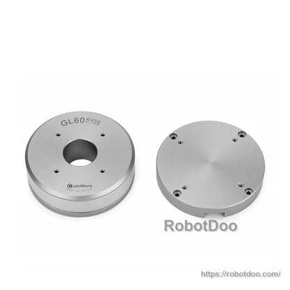 GL60 KV55 motor shown with separate back cover plate, front and rear faces side by side