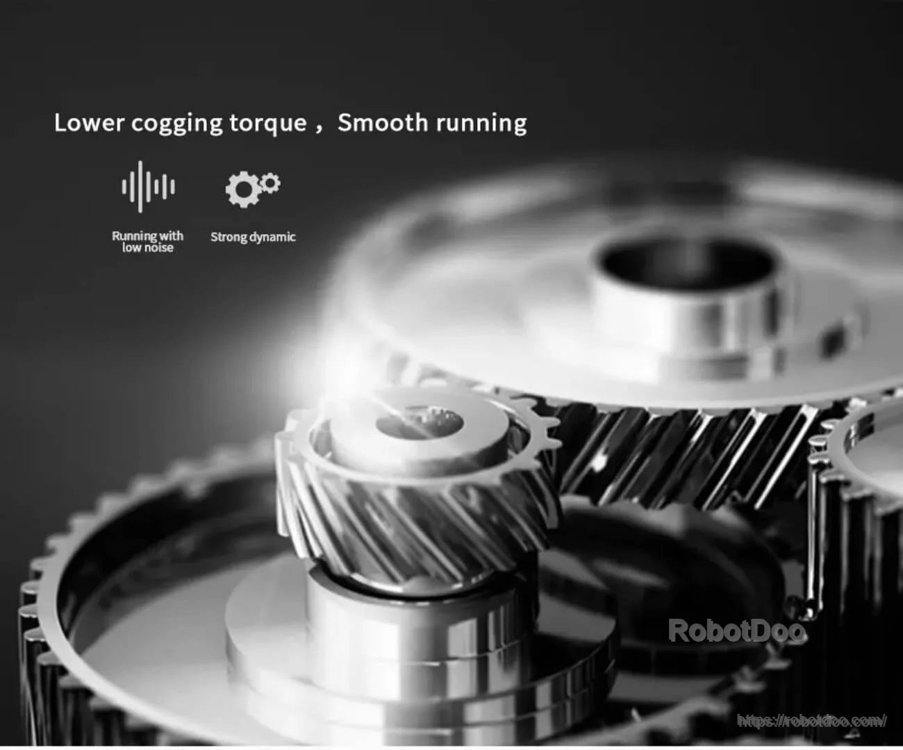 CubeMars RI70 KV95 frameless motor for robotic joints, highlighting low cogging torque and smooth, low-noise running