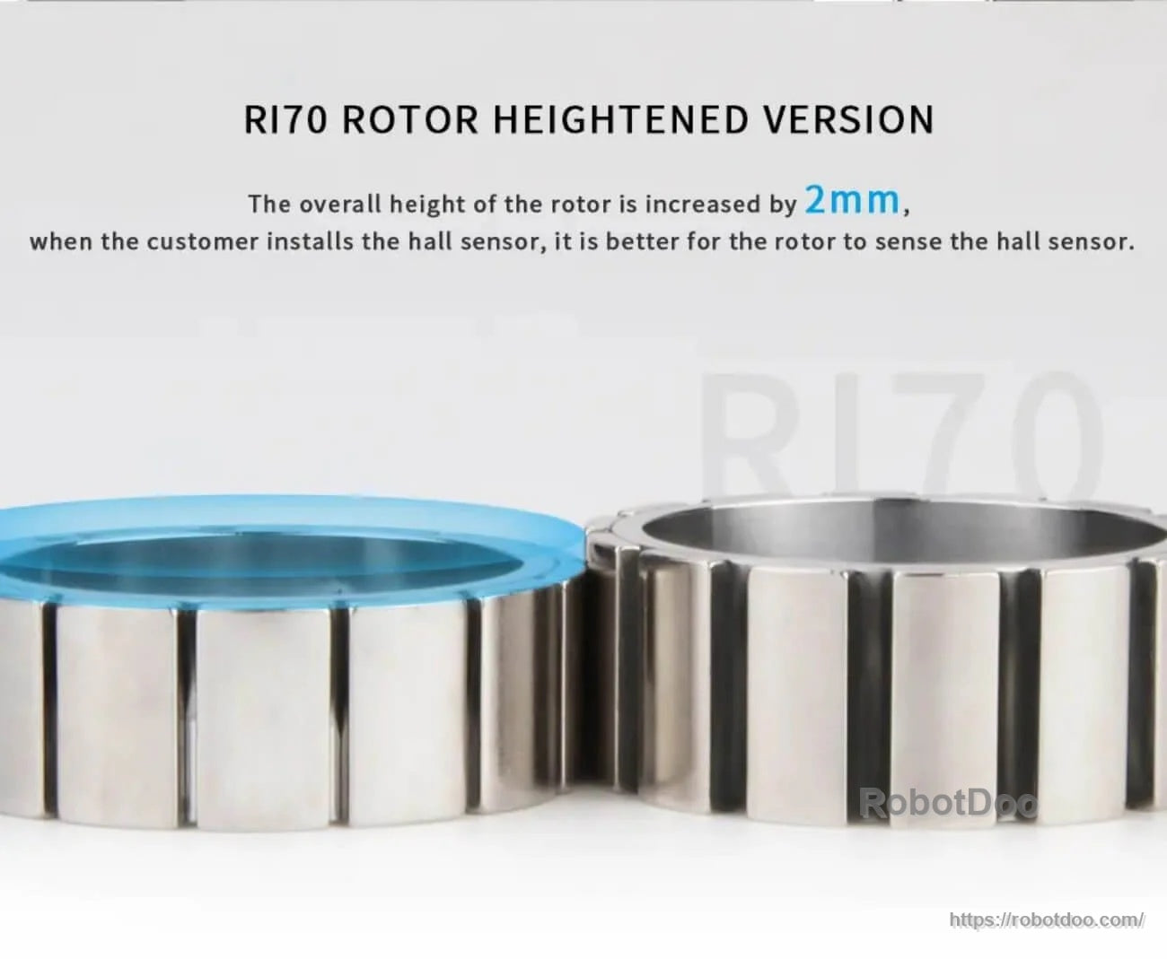 RI70 rotor heightened version with 2 mm increased height to improve Hall sensor sensing during installation