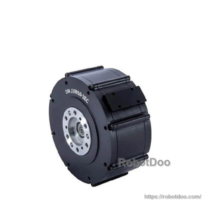 Side perspective of the motor housing with raised cover section and front flange visible