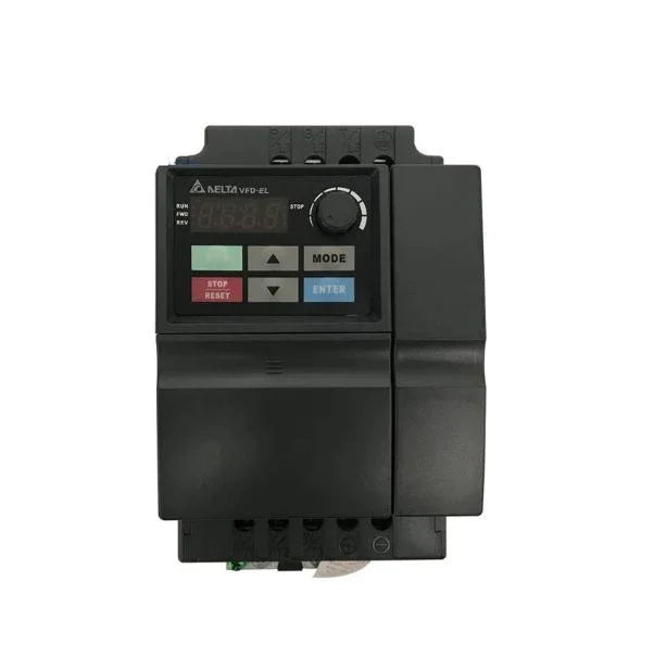 Delta VFD022EL21A VFD-EL 2.2kW AC drive front product view with keypad and control dial
