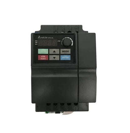 Delta VFD022EL21A VFD-EL 2.2kW AC drive front product view with keypad and control dial