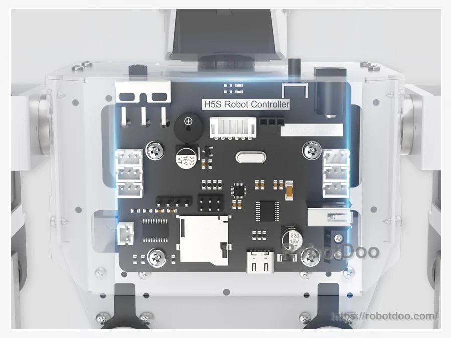 Close-up of the H5S Robot Controller board installed inside the humanoid robot