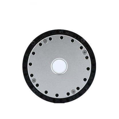 Front face view showing circular mounting plate with evenly spaced bolt holes around the perimeter