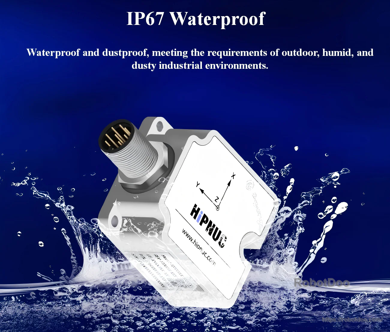 HiPNUC HI14S inertial sensor with IP67 waterproof and dustproof protection graphic
