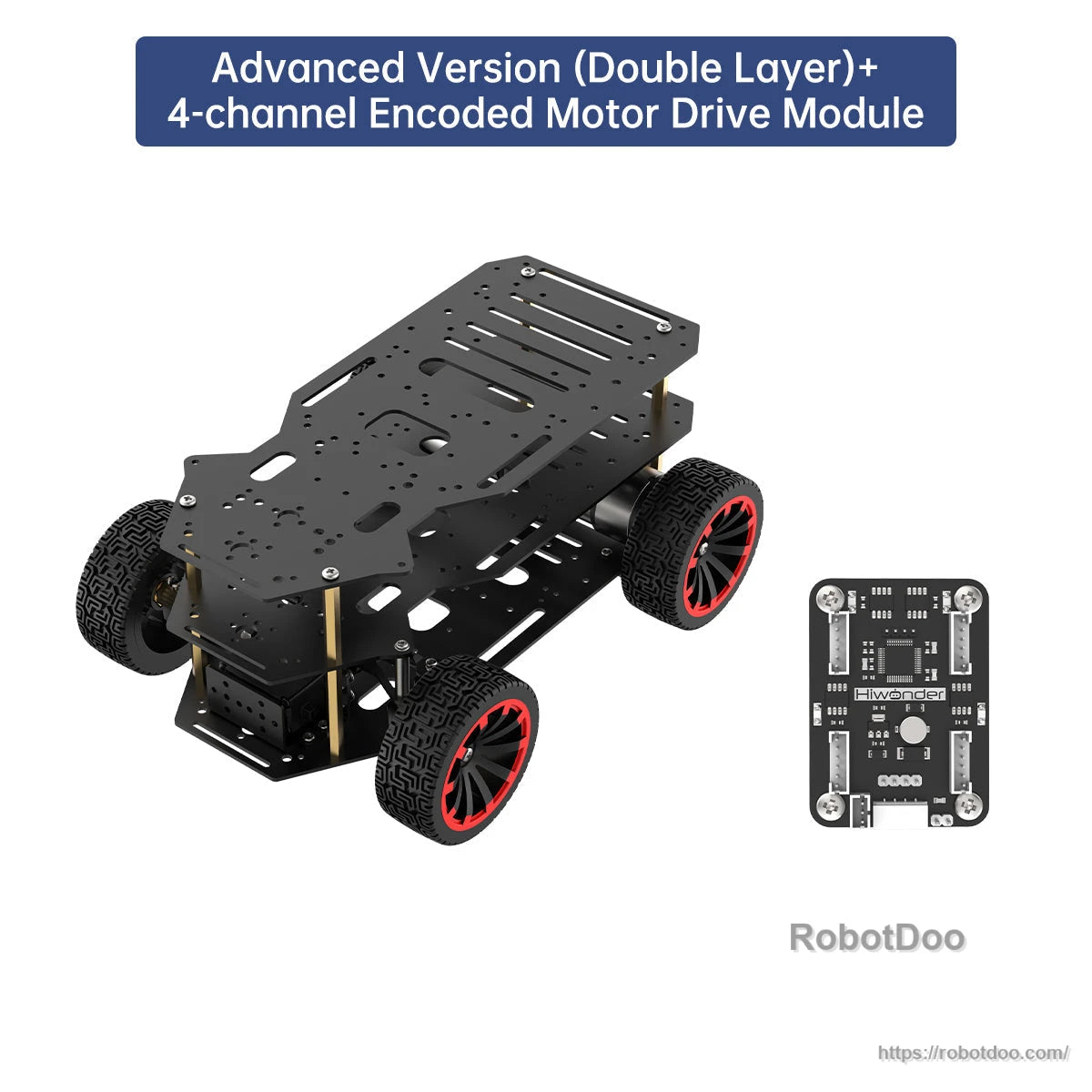 Advanced double-layer chassis version with included 4-channel encoded motor drive module board