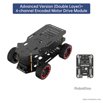 Advanced double-layer chassis version with included 4-channel encoded motor drive module board