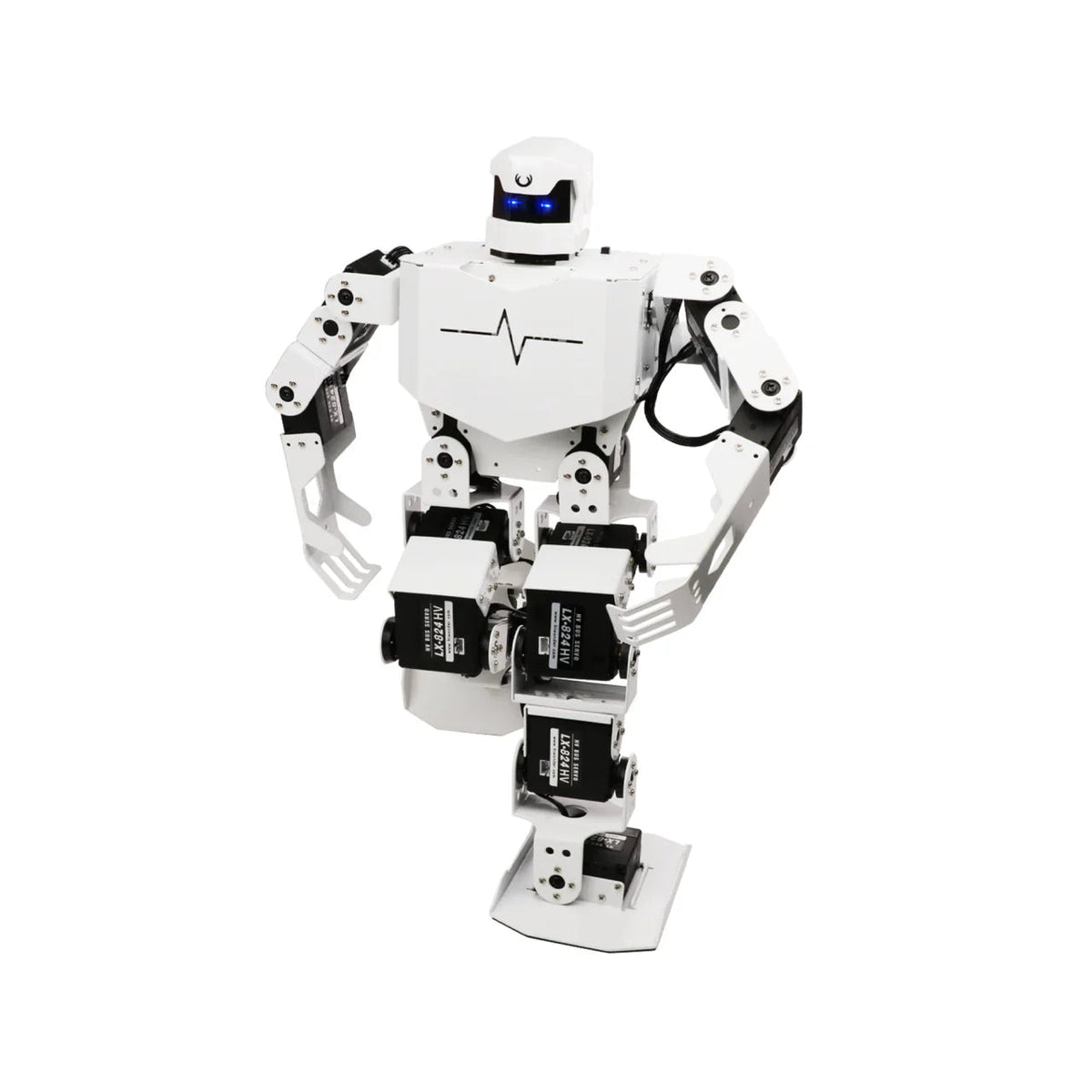 Hiwonder H5S 16DOF intelligent humanoid dancing robot in a raised-leg pose, front view