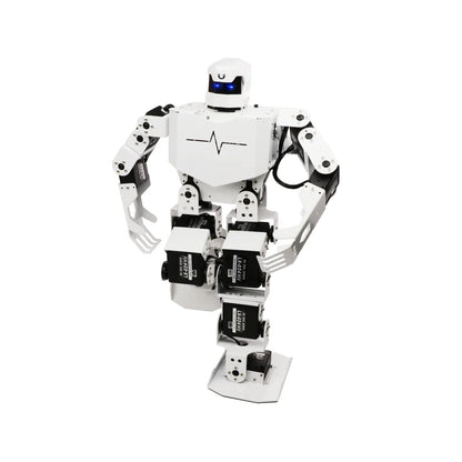 Hiwonder H5S 16DOF intelligent humanoid dancing robot in a raised-leg pose, front view
