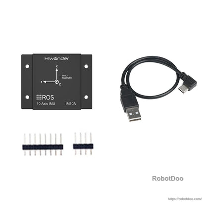 IM10A IMU module in enclosure with USB Type-C cable and pin headers included