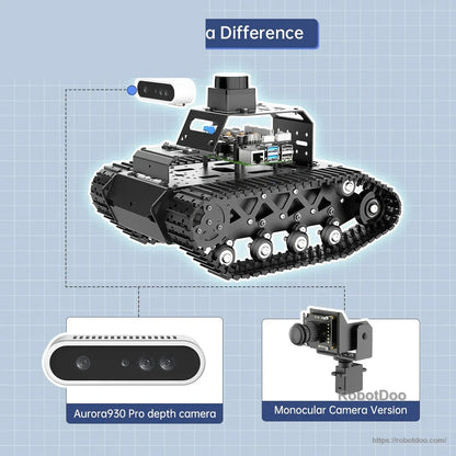 Hiwonder MentorPi T1 Raspberry Pi 5 ROS2 Robot with Aurora930 Pro and monocular camera options