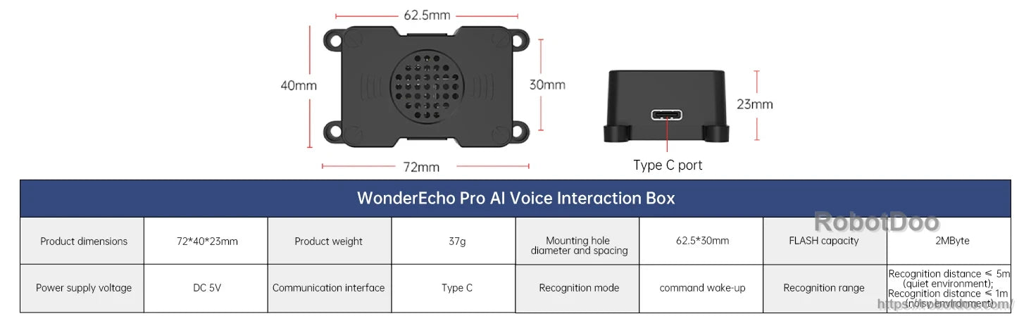 Hiwonder MentorPi T1 Raspberry Pi 5 ROS2 robot controller box with speaker grille, USB-C port and dimensions