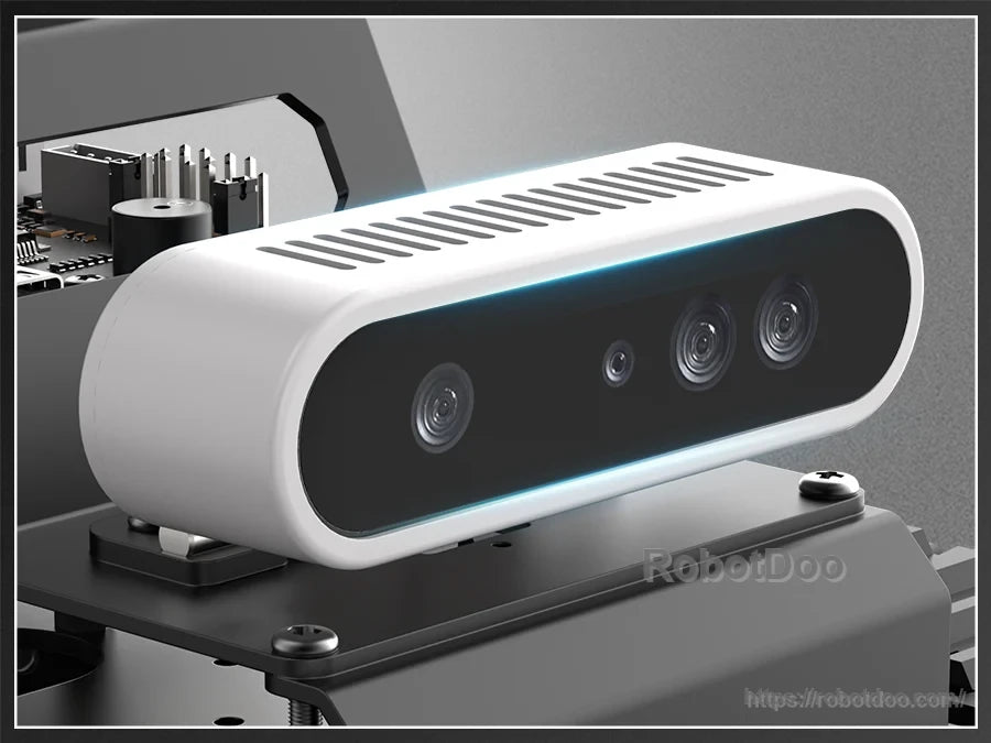 Aurora930 Pro 3D depth camera mounted on the MentorPi T1 robot chassis