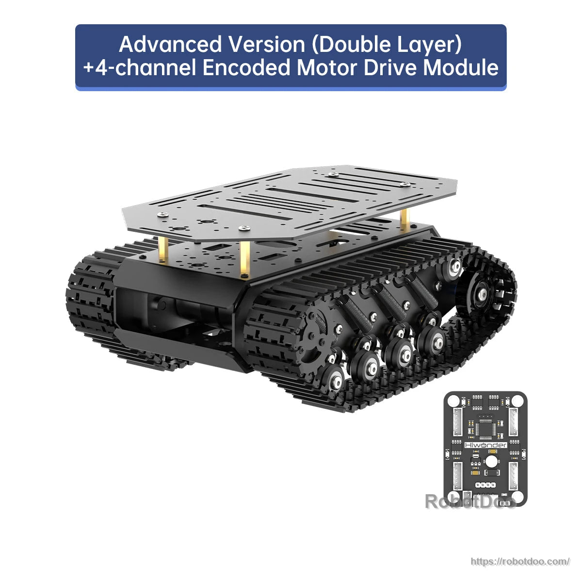 Advanced double-layer tracked chassis version with 4-channel encoded motor drive module board