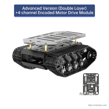 Advanced double-layer tracked chassis version with 4-channel encoded motor drive module board