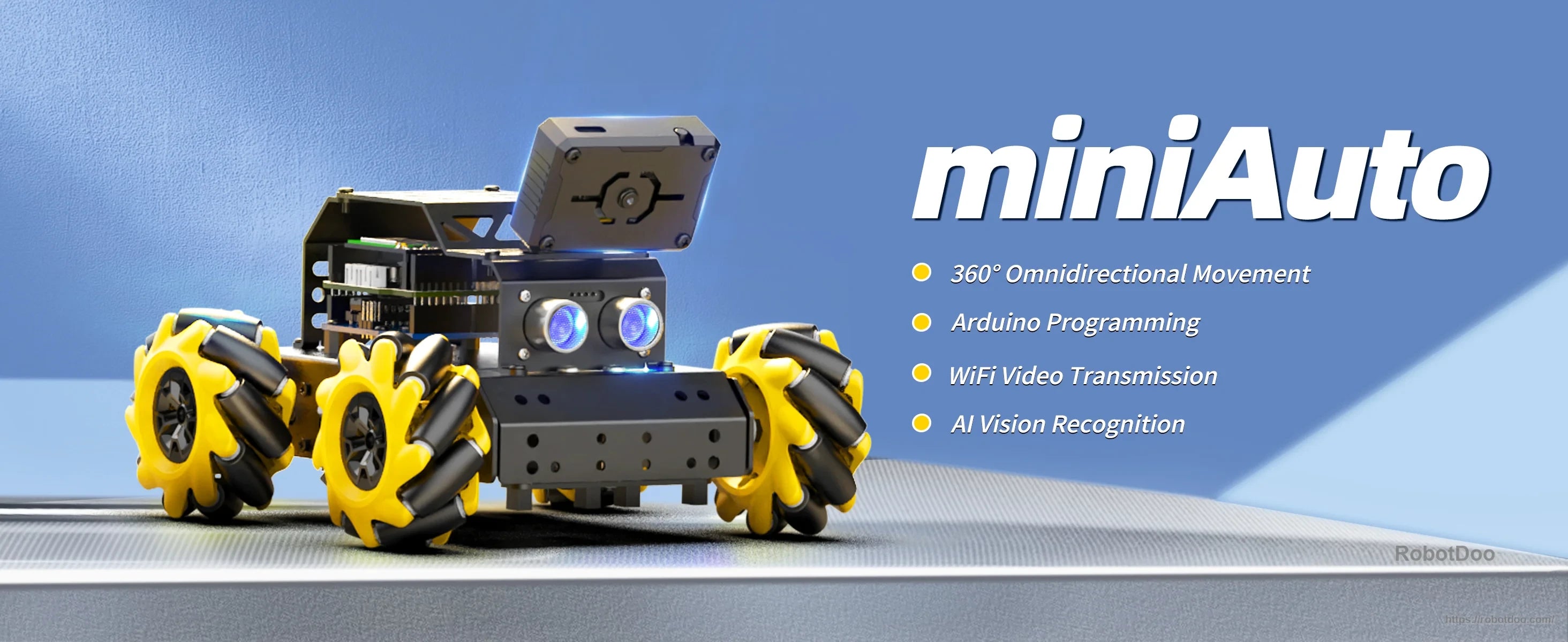 Hiwonder miniAuto AI Vision Robot with Mecanum wheels and front vision sensor